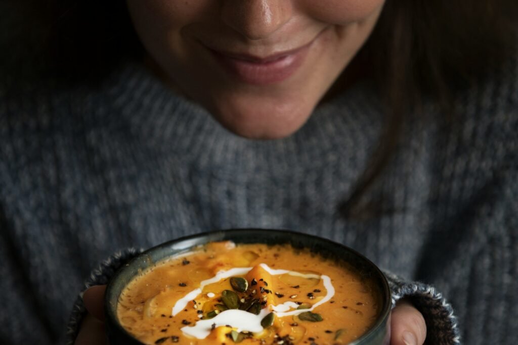 eating soup