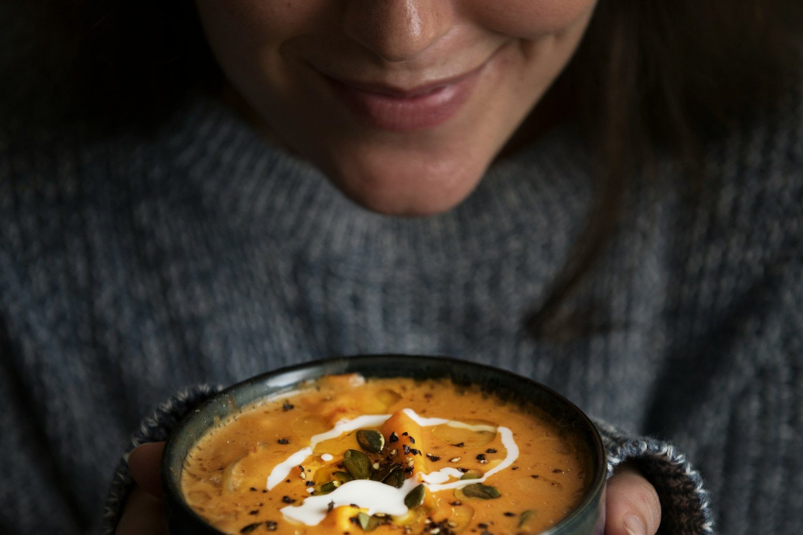 eating soup